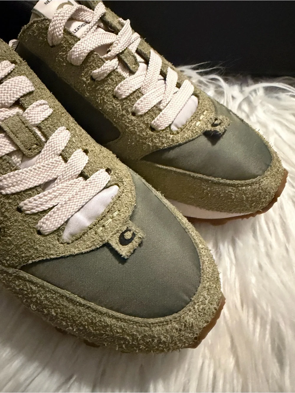 Coach Olive Green Mixed-Material Sneakers
